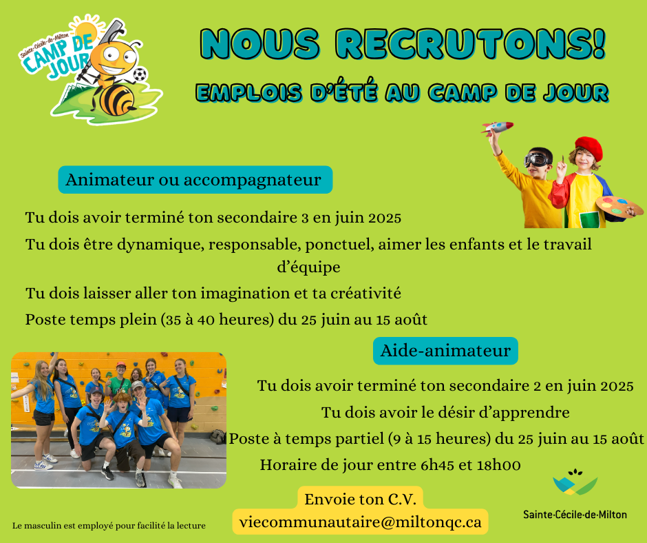 Candidature emploi CAMP DE JOUR